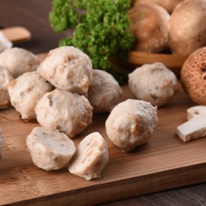 Fish balls with mushrooms